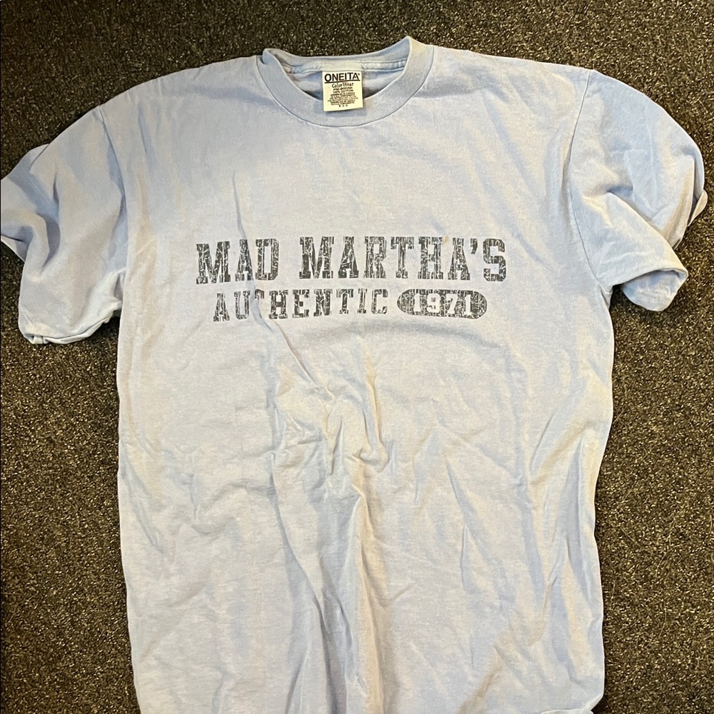 7/$20 Light Blue Graphic Tee Mad Martha’s Authentic 1971 7/$20